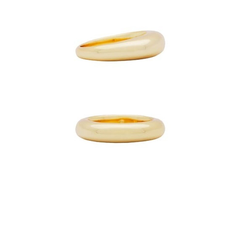 Ettika Modern Dome Ring Set in 18K Gold stacking assymetrical